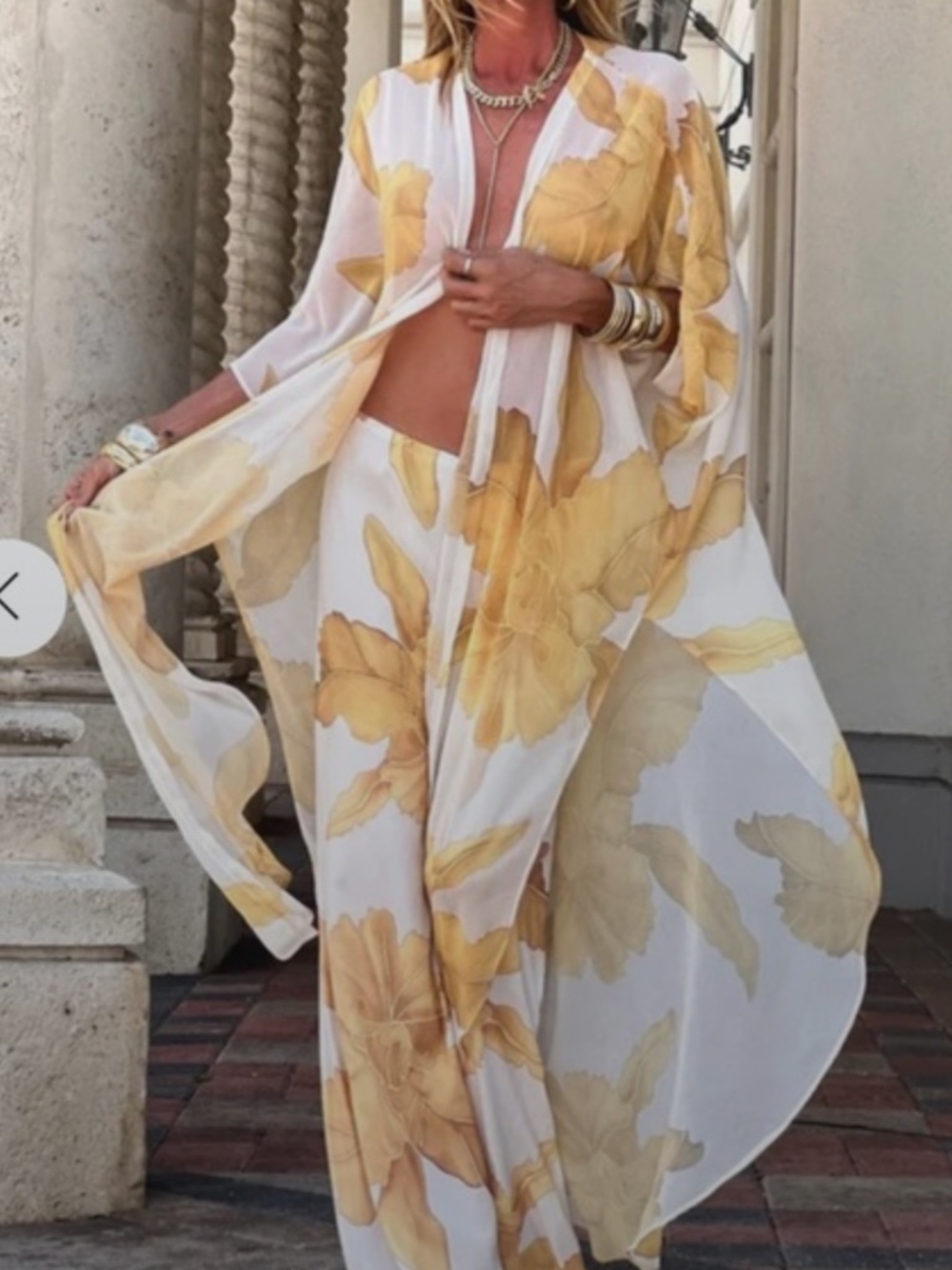 Ramona Larue Gold Orchid Pants Small NWT